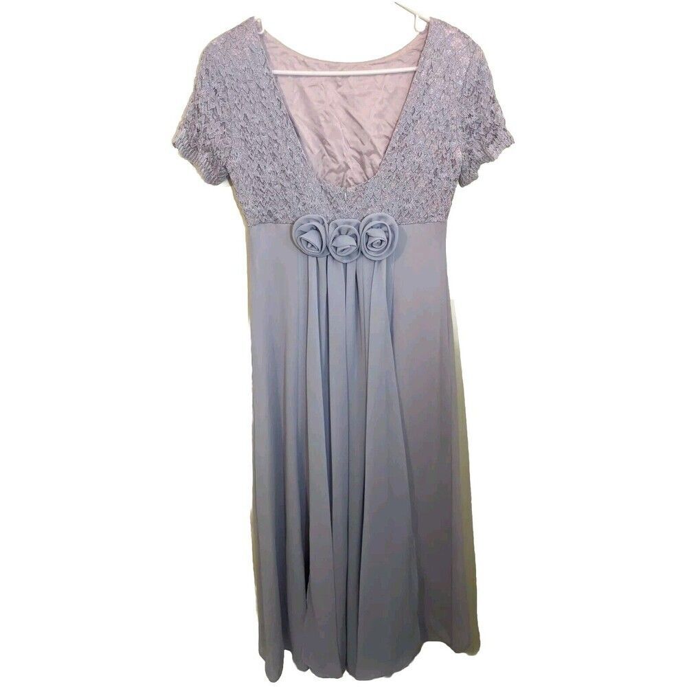 Lanz Of Salzburg Vintage Maxi Dress Detachable Train Rosette Lace Size 4P